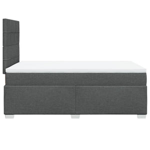 Κρεβάτι Boxspring με Στρώμα Σκούρο Γκρι 120x190 εκ Υφασμάτινο - Pakobazaar