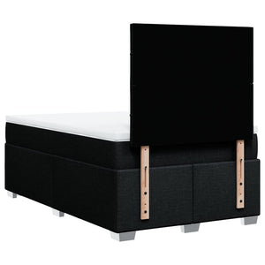 Κρεβάτι Boxspring με Στρώμα Μαύρο 120x190 εκ. Υφασμάτινο - Pakobazaar