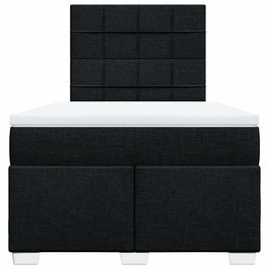 Κρεβάτι Boxspring με Στρώμα Μαύρο 120x190 εκ. Υφασμάτινο - Pakobazaar