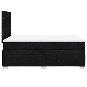 Κρεβάτι Boxspring με Στρώμα Μαύρο 120x190 εκ. Υφασμάτινο - Pakobazaar