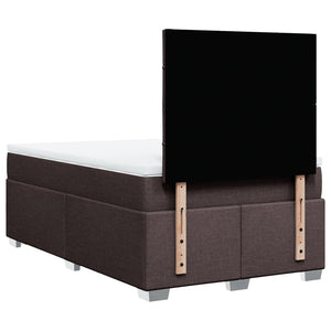Κρεβάτι Boxspring με Στρώμα Σκούρο Καφέ 120x190 εκ Υφασμάτινο - Pakobazaar
