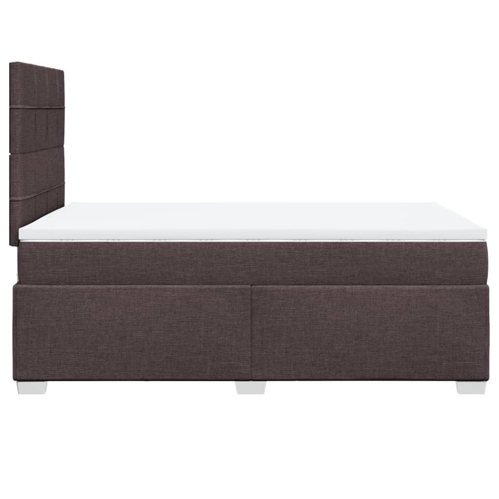 Κρεβάτι Boxspring με Στρώμα Σκούρο Καφέ 120x190 εκ Υφασμάτινο - Pakobazaar