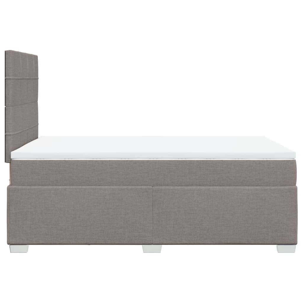 Κρεβάτι Boxspring με Στρώμα Taupe 120x190 εκ. Υφασμάτινο - Pakobazaar