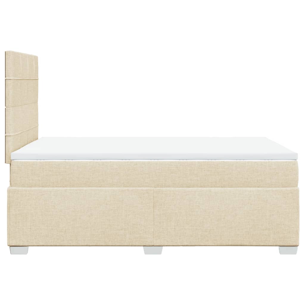 Κρεβάτι Boxspring με Στρώμα Κρεμ 120x190 εκ. Υφασμάτινο - Pakobazaar