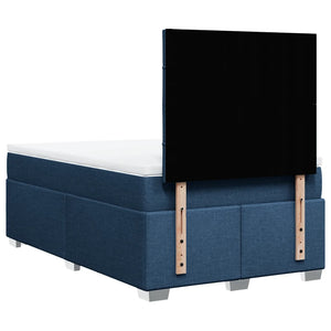 Κρεβάτι Boxspring με Στρώμα Μπλε 120x190 εκ. Υφασμάτινο - Pakobazaar