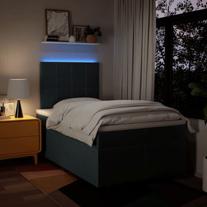 Κρεβάτι Boxspring με Στρώμα Μπλε 120x190 εκ. Υφασμάτινο - Pakobazaar