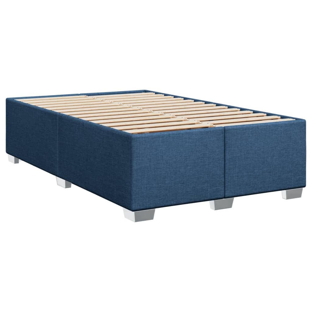 Κρεβάτι Boxspring με Στρώμα Μπλε 120x190 εκ. Υφασμάτινο - Pakobazaar