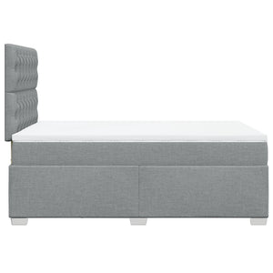 Κρεβάτι Boxspring με Στρώμα Ανοιχτό Γκρι 120x190 εκ. Υφασμάτινο - Pakobazaar