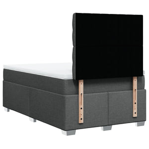 Κρεβάτι Boxspring με Στρώμα Σκούρο Γκρι 120x190 εκ Υφασμάτινο - Pakobazaar