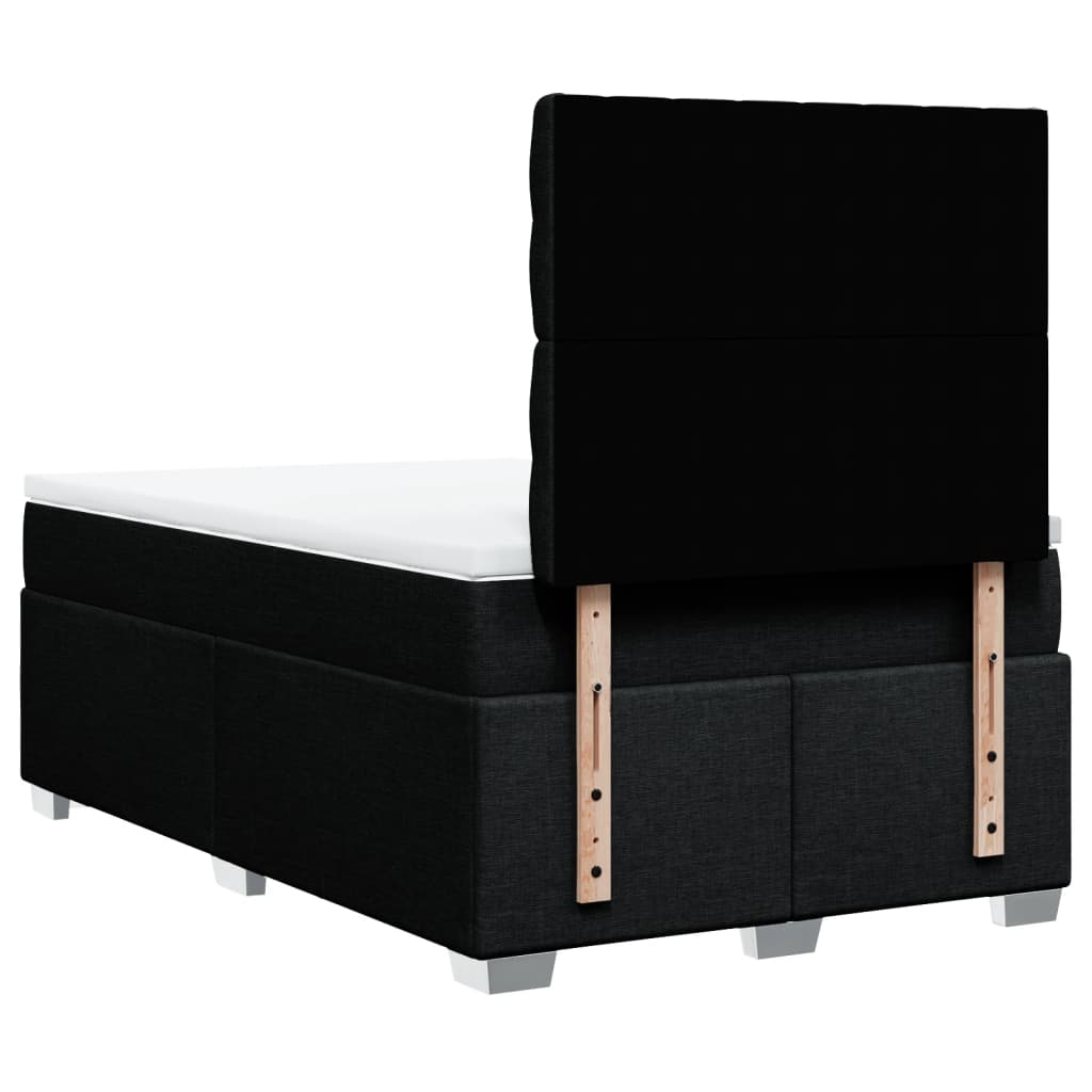 Κρεβάτι Boxspring με Στρώμα Μαύρο 120x190 εκ. Υφασμάτινο - Pakobazaar