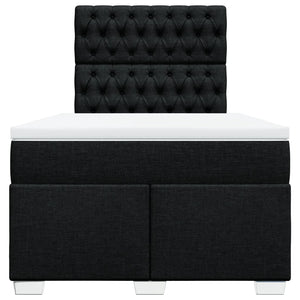 Κρεβάτι Boxspring με Στρώμα Μαύρο 120x190 εκ. Υφασμάτινο - Pakobazaar
