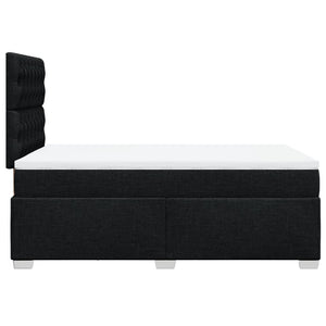 Κρεβάτι Boxspring με Στρώμα Μαύρο 120x190 εκ. Υφασμάτινο - Pakobazaar