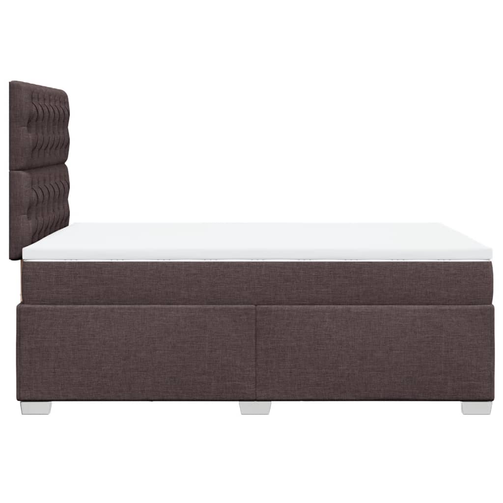Κρεβάτι Boxspring με Στρώμα Σκούρο Καφέ 120x190 εκ Υφασμάτινο