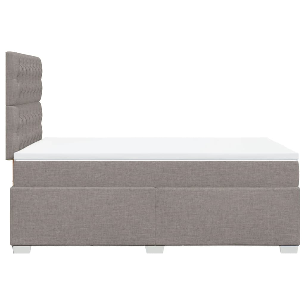Κρεβάτι Boxspring με Στρώμα Taupe 120x190 εκ. Υφασμάτινο - Pakobazaar