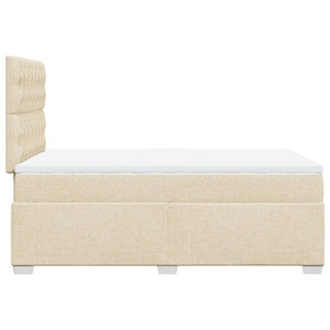 Κρεβάτι Boxspring με Στρώμα Κρεμ 120x190 εκ. Υφασμάτινο - Pakobazaar