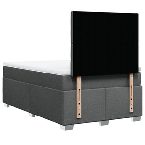Κρεβάτι Boxspring με Στρώμα Σκούρο Γκρι 120x190 εκ Υφασμάτινο - Pakobazaar