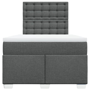 Κρεβάτι Boxspring με Στρώμα Σκούρο Γκρι 120x190 εκ Υφασμάτινο - Pakobazaar