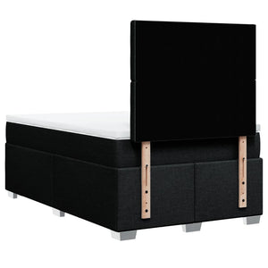Κρεβάτι Boxspring με Στρώμα Μαύρο 120x190 εκ. Υφασμάτινο - Pakobazaar