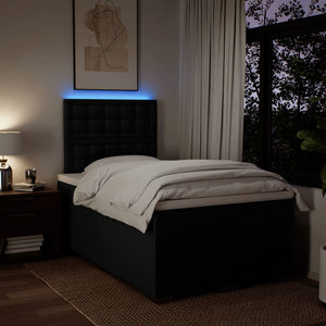Κρεβάτι Boxspring με Στρώμα Μαύρο 120x190 εκ. Υφασμάτινο - Pakobazaar