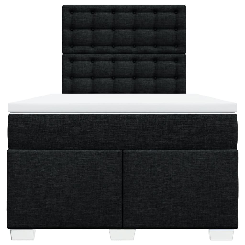 Κρεβάτι Boxspring με Στρώμα Μαύρο 120x190 εκ. Υφασμάτινο - Pakobazaar