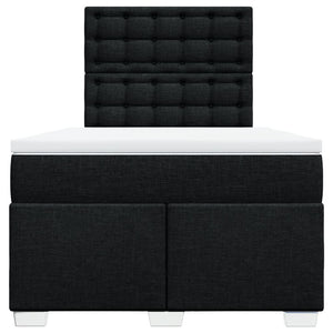 Κρεβάτι Boxspring με Στρώμα Μαύρο 120x190 εκ. Υφασμάτινο - Pakobazaar