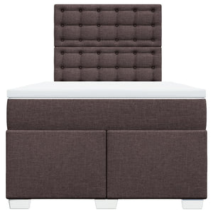 Κρεβάτι Boxspring με Στρώμα Σκούρο Καφέ 120x190 εκ Υφασμάτινο