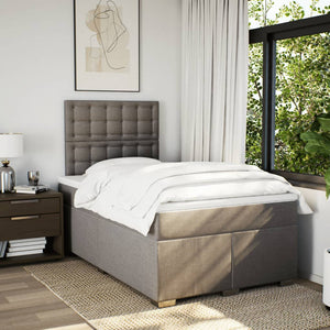 Κρεβάτι Boxspring με Στρώμα Taupe 120x190 εκ. Υφασμάτινο