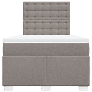 Κρεβάτι Boxspring με Στρώμα Taupe 120x190 εκ. Υφασμάτινο