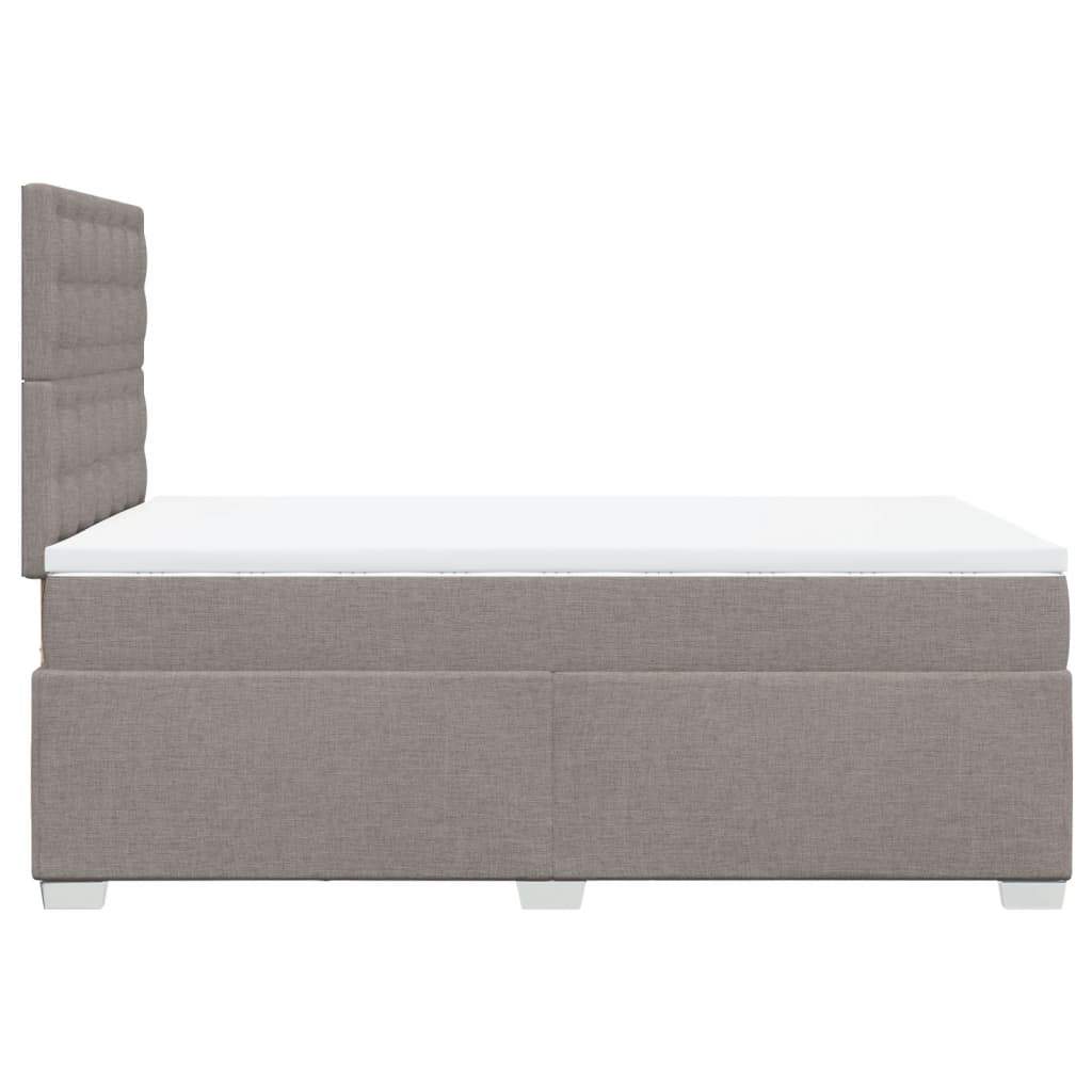 Κρεβάτι Boxspring με Στρώμα Taupe 120x190 εκ. Υφασμάτινο