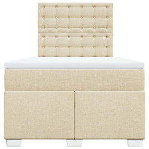 Κρεβάτι Boxspring με Στρώμα Κρεμ 120x190 εκ. Υφασμάτινο