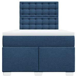 Κρεβάτι Boxspring με Στρώμα Μπλε 120x190 εκ. Υφασμάτινο - Pakobazaar