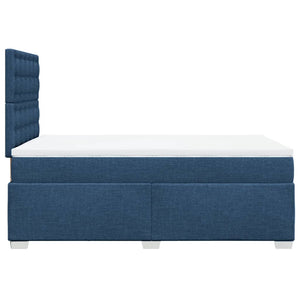 Κρεβάτι Boxspring με Στρώμα Μπλε 120x190 εκ. Υφασμάτινο - Pakobazaar