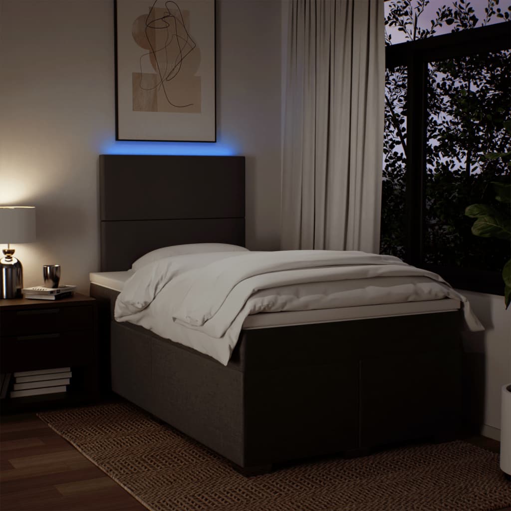 Κρεβάτι Boxspring με Στρώμα Ανοιχτό Γκρι 120x200 εκ. Υφασμάτινο - Pakobazaar
