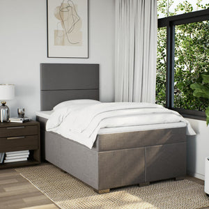 Κρεβάτι Boxspring με Στρώμα Taupe 120x200 εκ. Υφασμάτινο - Pakobazaar