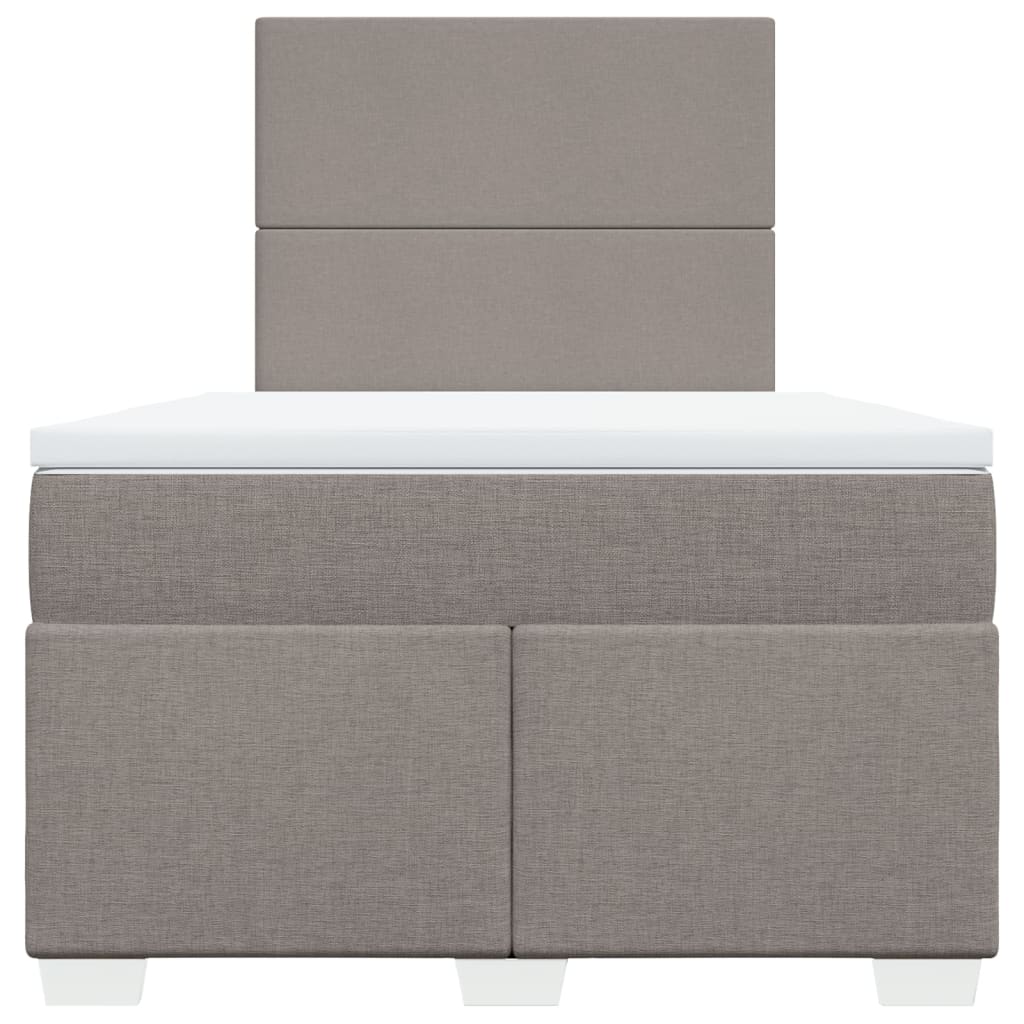 Κρεβάτι Boxspring με Στρώμα Taupe 120x200 εκ. Υφασμάτινο - Pakobazaar