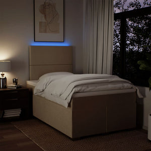 Κρεβάτι Boxspring με Στρώμα Κρεμ 120x200 εκ. Υφασμάτινο - Pakobazaar