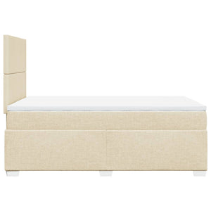 Κρεβάτι Boxspring με Στρώμα Κρεμ 120x200 εκ. Υφασμάτινο - Pakobazaar