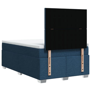 Κρεβάτι Boxspring με Στρώμα Μπλε 120x200 εκ. Υφασμάτινο - Pakobazaar