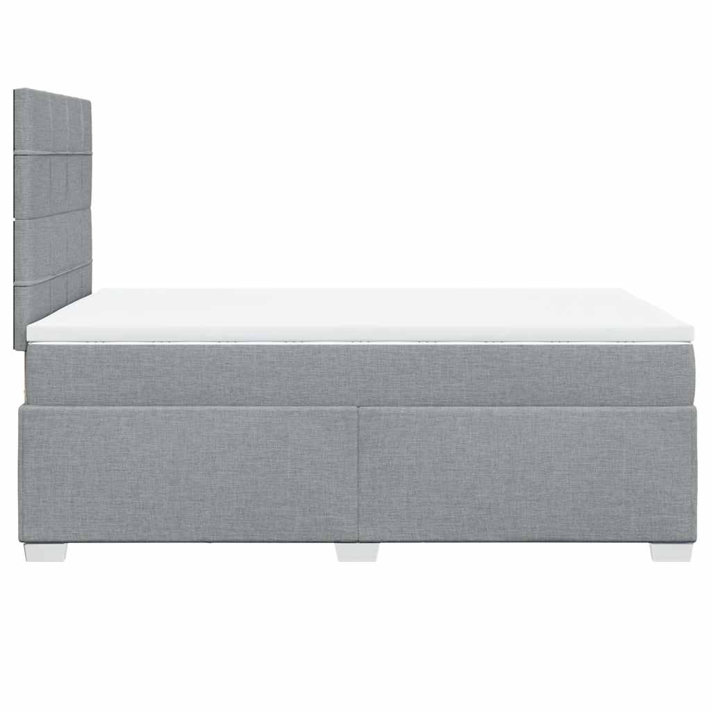 Κρεβάτι Boxspring με Στρώμα Ανοιχτό Γκρι 120x200 εκ. Υφασμάτινο - Pakobazaar