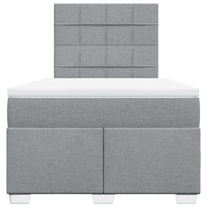 Κρεβάτι Boxspring με Στρώμα Ανοιχτό Γκρι 120x200 εκ. Υφασμάτινο - Pakobazaar