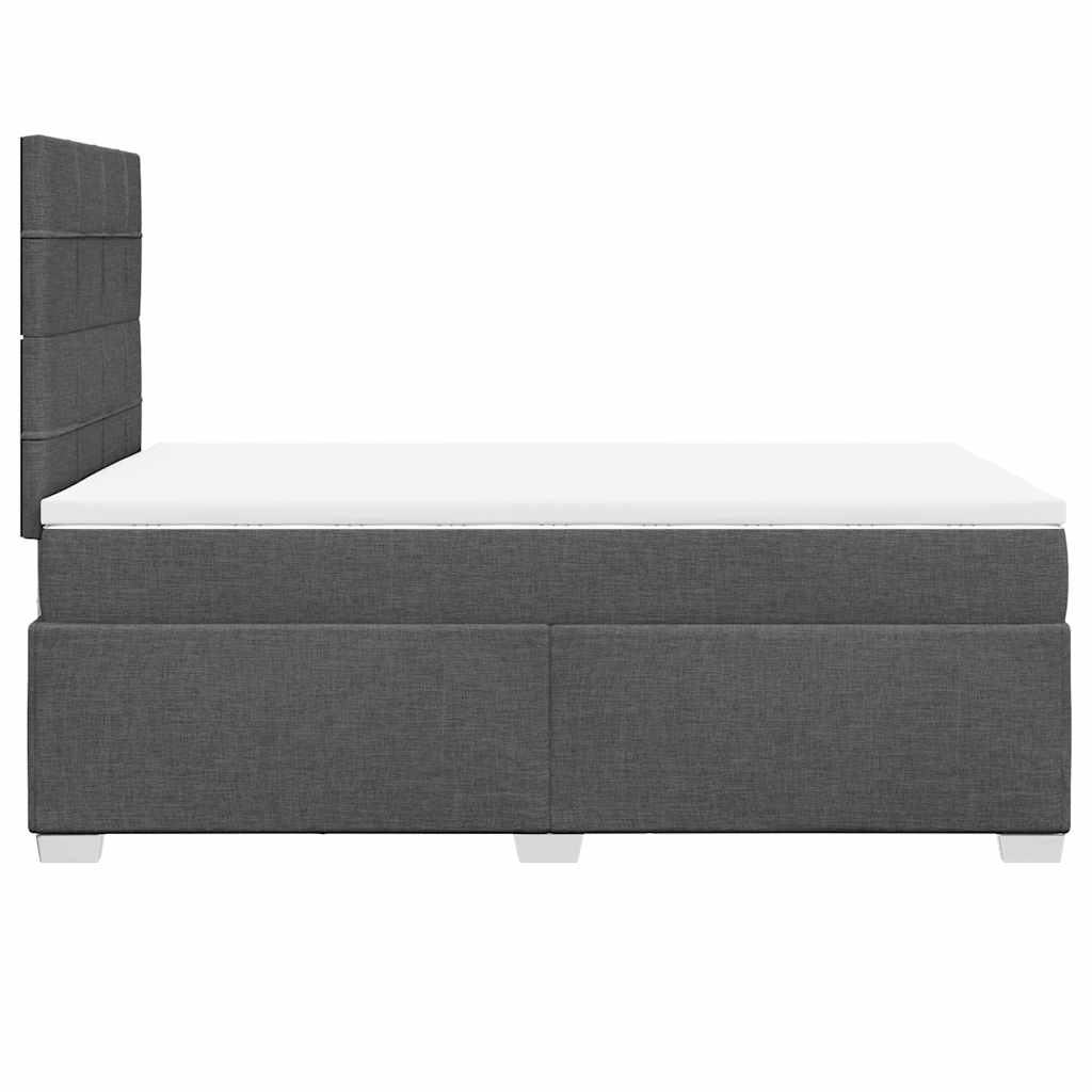 Κρεβάτι Boxspring με Στρώμα Σκούρο Γκρι 120x200 εκ. Υφασμάτινο - Pakobazaar