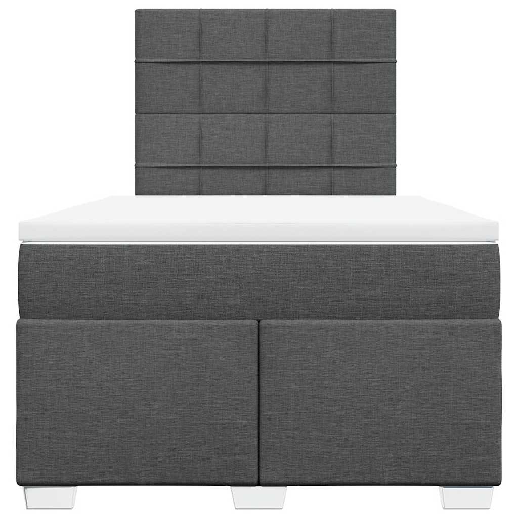 Κρεβάτι Boxspring με Στρώμα Σκούρο Γκρι 120x200 εκ. Υφασμάτινο - Pakobazaar