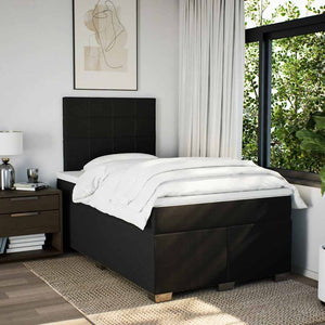 Κρεβάτι Boxspring με Στρώμα Μαύρο 120x200 εκ. Υφασμάτινο - Pakobazaar