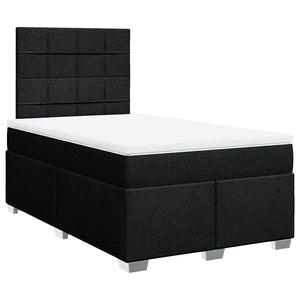 Κρεβάτι Boxspring με Στρώμα Μαύρο 120x200 εκ. Υφασμάτινο - Pakobazaar