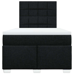 Κρεβάτι Boxspring με Στρώμα Μαύρο 120x200 εκ. Υφασμάτινο - Pakobazaar
