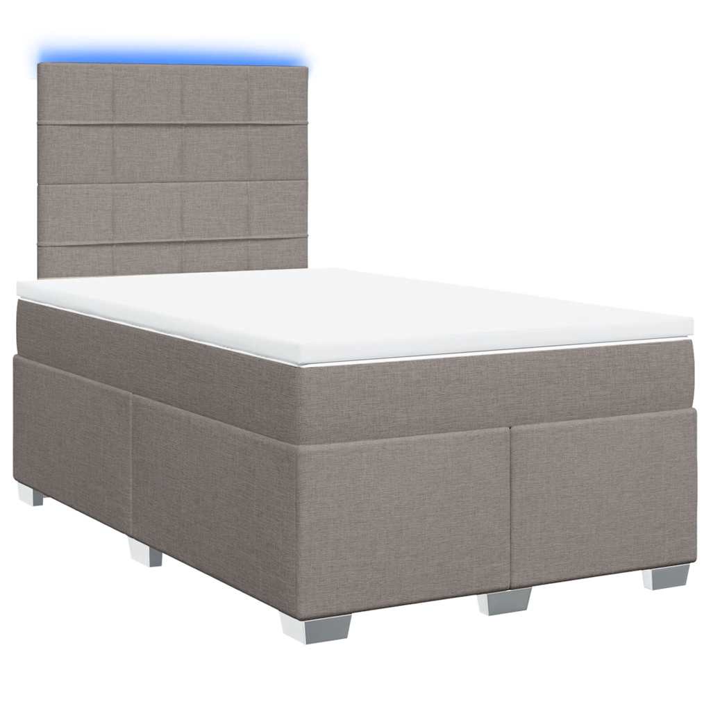 Κρεβάτι Boxspring με Στρώμα Taupe 120x200 εκ. Υφασμάτινο - Pakobazaar