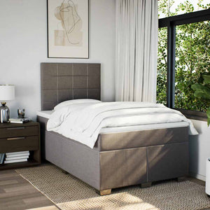 Κρεβάτι Boxspring με Στρώμα Taupe 120x200 εκ. Υφασμάτινο - Pakobazaar
