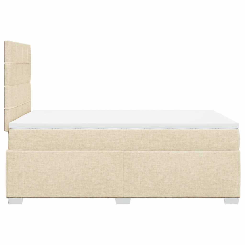 Κρεβάτι Boxspring με Στρώμα Κρεμ 120x200 εκ. Υφασμάτινο - Pakobazaar
