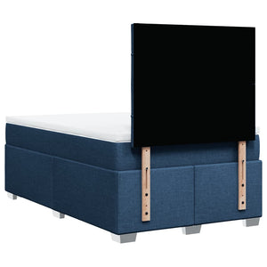 Κρεβάτι Boxspring με Στρώμα Μπλε 120x200 εκ. Υφασμάτινο - Pakobazaar