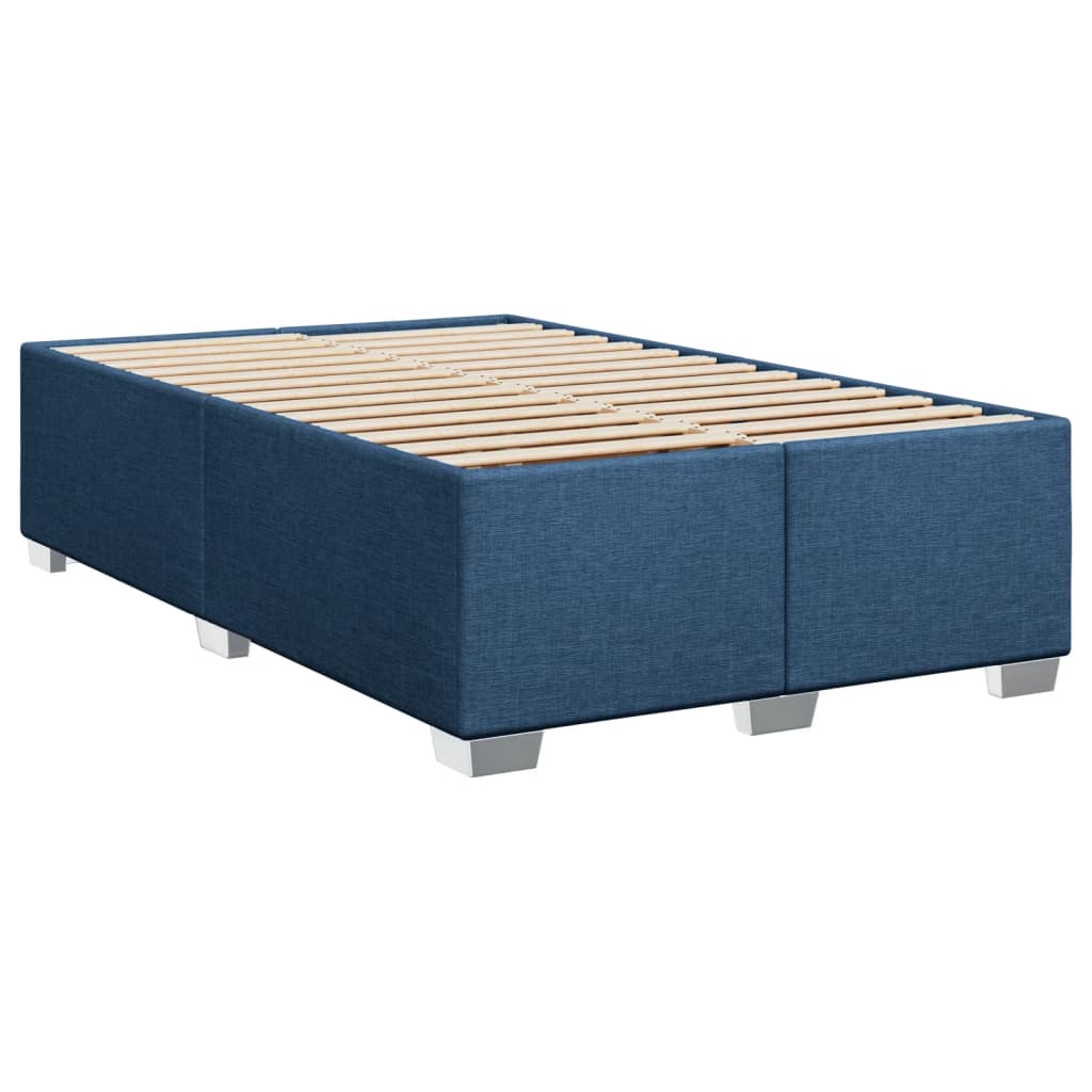 Κρεβάτι Boxspring με Στρώμα Μπλε 120x200 εκ. Υφασμάτινο - Pakobazaar